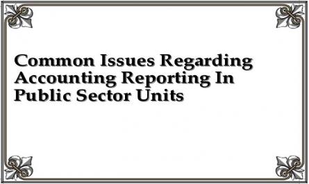Common Issues Regarding Accounting Reporting In Public Sector Units