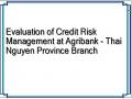 Evaluation of Credit Risk Management at Agribank - Thai Nguyen Province Branch