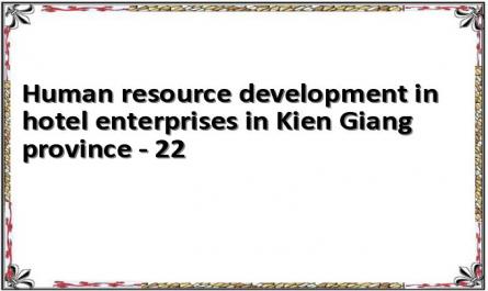 Human resource development in hotel enterprises in Kien Giang province - 22