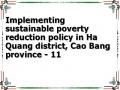 Implementing sustainable poverty reduction policy in Ha Quang district, Cao Bang province - 11