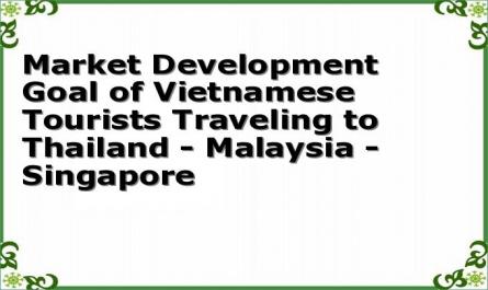 Market Development Goal of Vietnamese Tourists Traveling to Thailand - Malaysia - Singapore