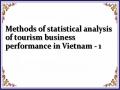 Methods of statistical analysis of tourism business performance in Vietnam - 1