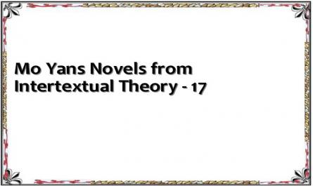 Mo Yans Novels from Intertextual Theory - 17