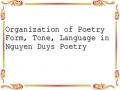 Organization of Poetry Form, Tone, Language in Nguyen Duys Poetry
