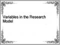 Variables in the Research Model