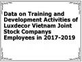 Data on Training and Development Activities of Luxdecor Vietnam Joint Stock Companys Employees in 2017-2019