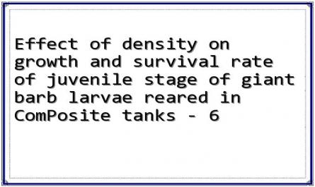 Effect of density on growth and survival rate of juvenile stage of giant barb larvae reared in ComPosite tanks - 6