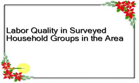 Labor Quality in Surveyed Household Groups in the Area