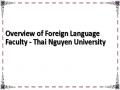 Overview of Foreign Language Faculty - Thai Nguyen University