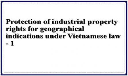 Protection of industrial property rights for geographical indications under Vietnamese law - 1