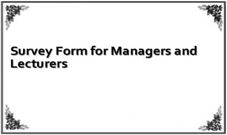 Survey Form for Managers and Lecturers