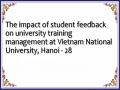 The impact of student feedback on university training management at Vietnam National University, Hanoi - 28