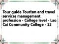 Tour guide Tourism and travel services management profession - College level - Lao Cai Community College - 12