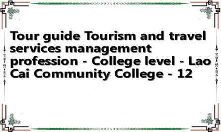 Tour guide Tourism and travel services management profession - College level - Lao Cai Community College - 12