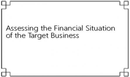 Assessing the Financial Situation of the Target Business