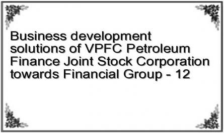Business development solutions of VPFC Petroleum Finance Joint Stock Corporation towards Financial Group - 12