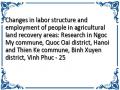 Changes in labor structure and employment of people in agricultural land recovery areas: Research in Ngoc My commune, Quoc Oai district, Hanoi and Thien Ke commune, Binh Xuyen district, Vinh Phuc - 25
