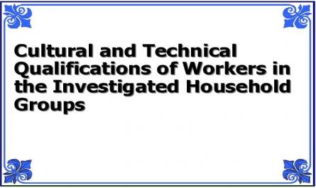 Cultural and Technical Qualifications of Workers in the Investigated Household Groups