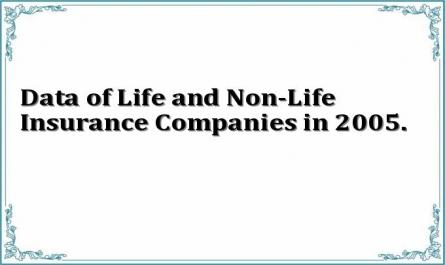 Data of Life and Non-Life Insurance Companies in 2005.