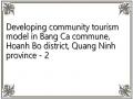 Developing community tourism model in Bang Ca commune, Hoanh Bo district, Quang Ninh province - 2