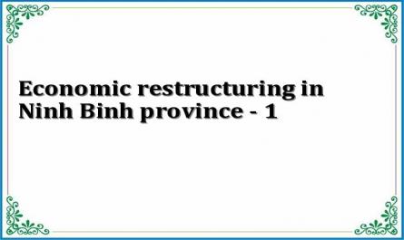 Economic restructuring in Ninh Binh province - 1