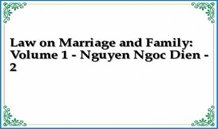 Law on Marriage and Family: Volume 1 - Nguyen Ngoc Dien - 2