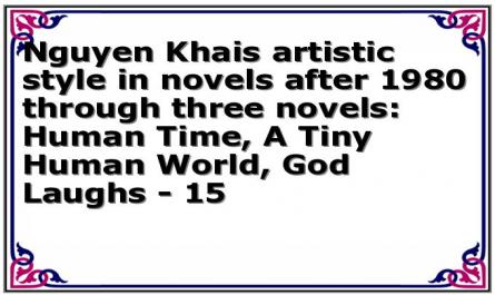 Nguyen Khais artistic style in novels after 1980 through three novels: Human Time, A Tiny Human World, God Laughs - 15