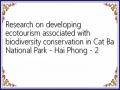Research on developing ecotourism associated with biodiversity conservation in Cat Ba National Park - Hai Phong - 2