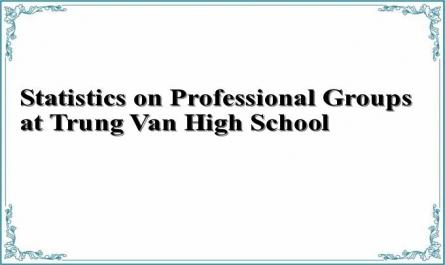 Statistics on Professional Groups at Trung Van High School