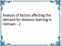 Analysis of factors affecting the demand for distance learning in Vietnam - 2
