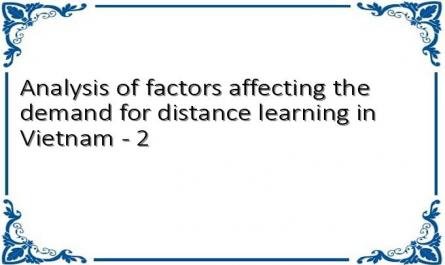 Analysis of factors affecting the demand for distance learning in Vietnam - 2