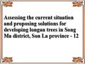 Assessing the current situation and proposing solutions for developing longan trees in Song Ma district, Son La province - 12