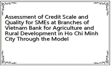 Assessment of Credit Scale and Quality for SMEs at Branches of Vietnam Bank for Agriculture and Rural Development in Ho Chi Minh City Through the Model