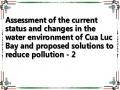 Assessment of the current status and changes in the water environment of Cua Luc Bay and proposed solutions to reduce pollution - 2