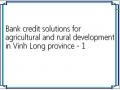 Bank credit solutions for agricultural and rural development in Vinh Long province - 1