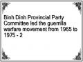 Binh Dinh Provincial Party Committee led the guerrilla warfare movement from 1965 to 1975 - 2