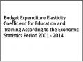 Budget Expenditure Elasticity Coefficient for Education and Training According to the Economic Statistics Period 2001 - 2014