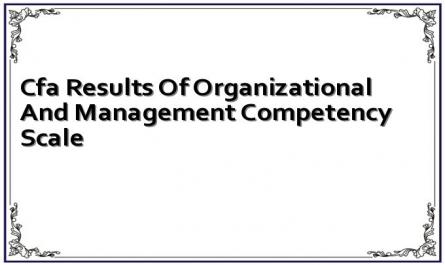 Cfa Results Of Organizational And Management Competency Scale