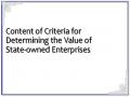 Content of Criteria for Determining the Value of State-owned Enterprises