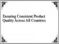 Ensuring Consistent Product Quality Across All Countries