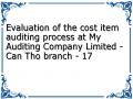 Evaluation of the cost item auditing process at My Auditing Company Limited - Can Tho branch - 17