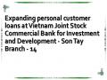 Expanding personal customer loans at Vietnam Joint Stock Commercial Bank for Investment and Development - Son Tay Branch - 14
