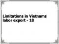 Limitations in Vietnams labor export - 18