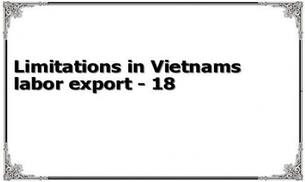Limitations in Vietnams labor export - 18