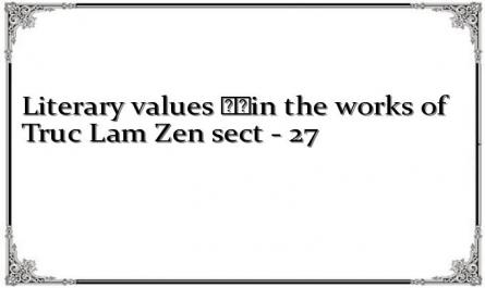 Literary values ​​in the works of Truc Lam Zen sect - 27