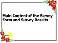 Main Content of the Survey Form and Survey Results