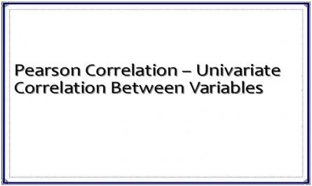 Pearson Correlation – Univariate Correlation Between Variables