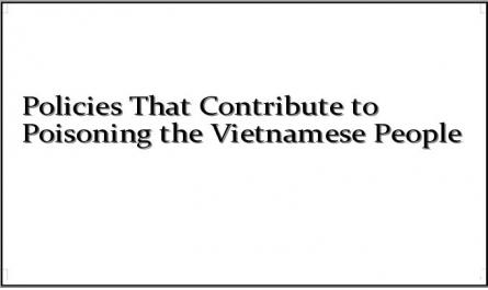 Policies That Contribute to Poisoning the Vietnamese People