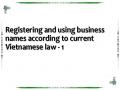Registering and using business names according to current Vietnamese law - 1