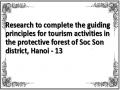 Research to complete the guiding principles for tourism activities in the protective forest of Soc Son district, Hanoi - 13